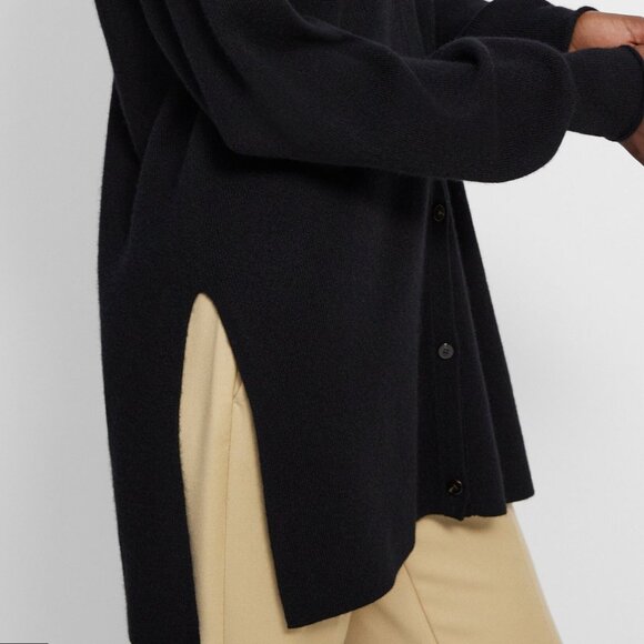 NWOT Theory Long Cardigan in Cashmere, Black - Picture 7 of 7